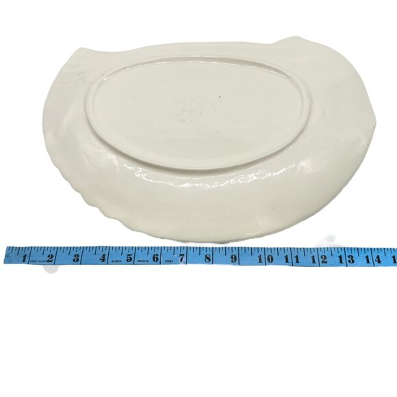 Metlox Serving Platter 15 x 11 Chicken Themed White Ceramic Made in USA - Picture 5 of 6